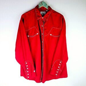 Vtg Panhandle Slim Retro Western Wear Westmoer Prod Women's Pearl Snap Shirt, 3X